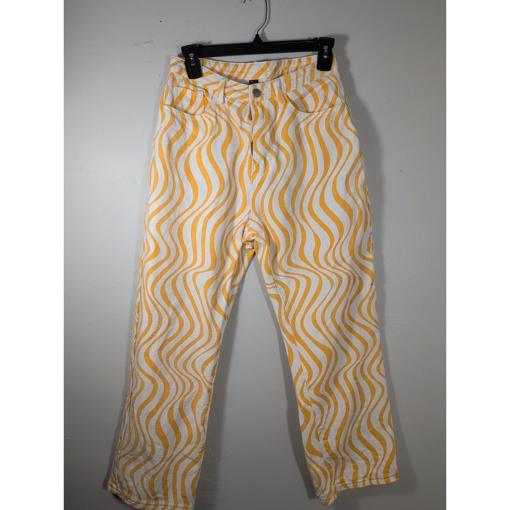 Cider wide leg Orange And White Pants Size Small